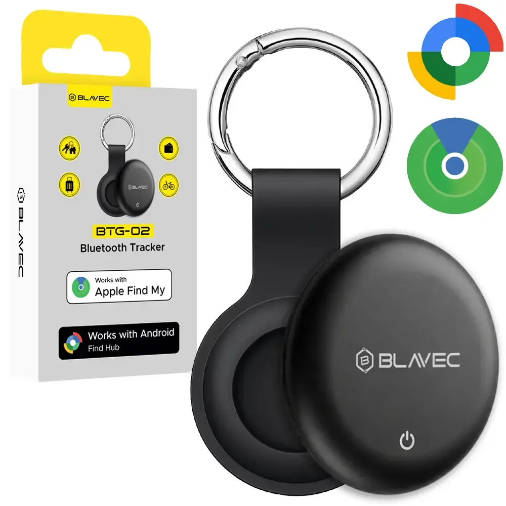 Blavec Tracker GPS Tag BTG-02 - Bluetooth Dual Apple & Android + keyring (BTBTG02-B) black