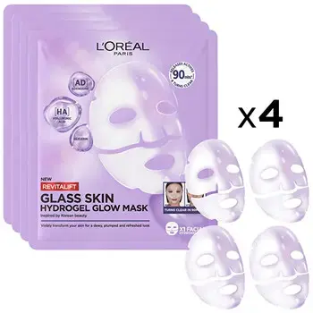 L´Oréal Filler Glass Skin Mask ( 4 x 25 g ) - Sada rozjasňujících masek