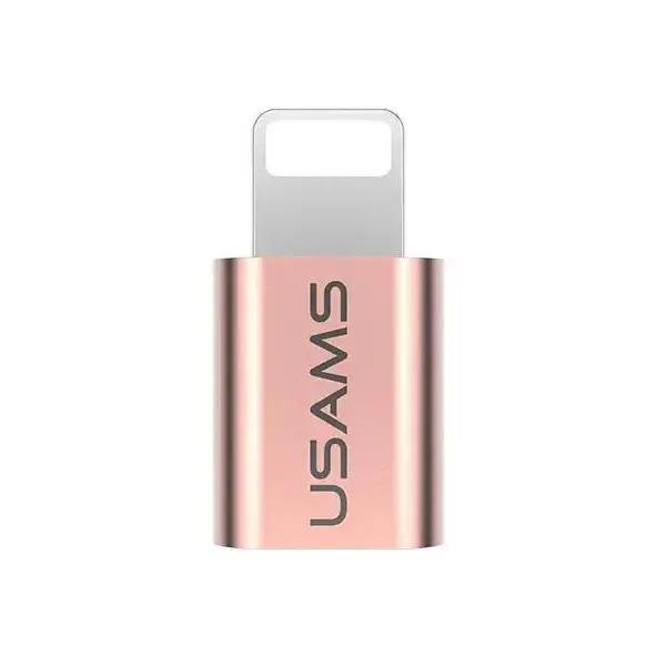 USAMS Adapter microUSB-Lightning różowo-złoty/rose gold IPTMIC02 (US-SJ014)