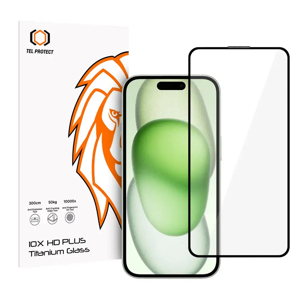 Tel Protect 10X HD Plus Titanium aizsargstikls telefona ekrānam iPhone 15