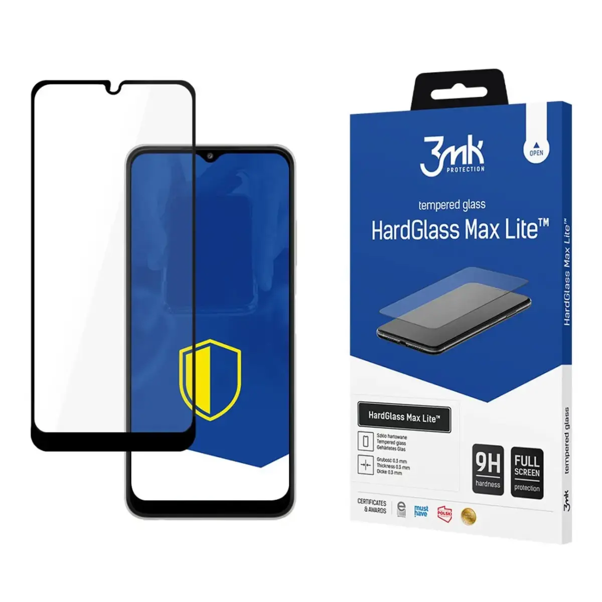 3mk HardGlass Max Lite™ tempered glass for phone Samsung Galaxy A22 5G Black