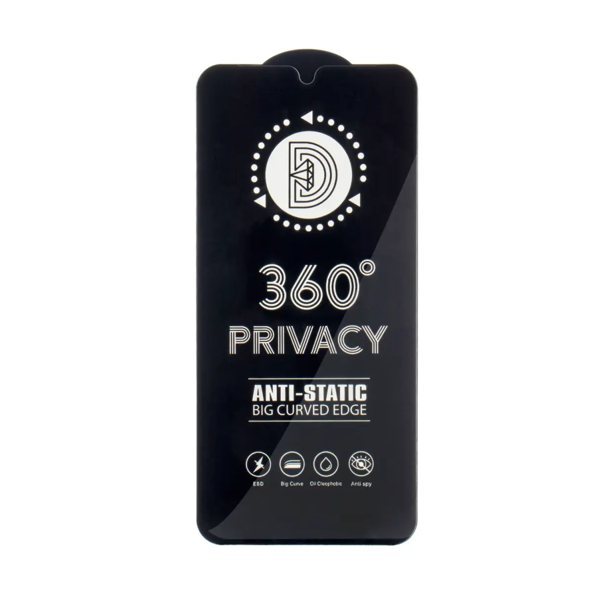 Защитное стекло Privacy 360 для Galaxy S24 Ultra (эффект приватности) (совместимо со сканером отпечатка под экраном)