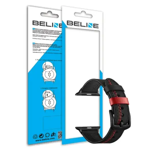 Beline Casual išmaniojo laikrodžio dirželis Samsung Gear S3, Galaxy Watch 46 mm, Galaxy Watch 3 45 mm, Huawei Watch GT/GT 2 (46 mm) | silikoninis | juodas