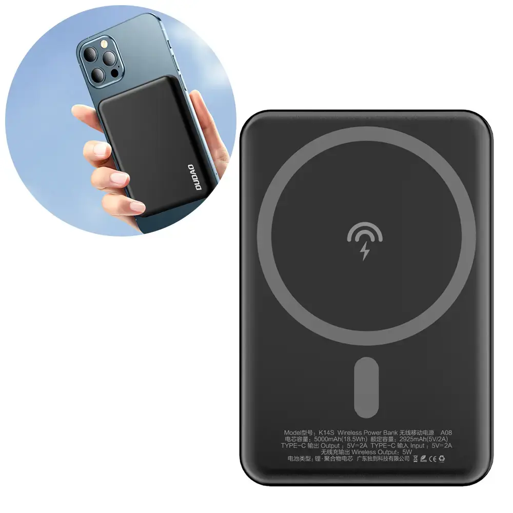 Dudao K14S внешний аккумулятор (powerbank) | 5000 mAh | 10W | MagSafe | черный