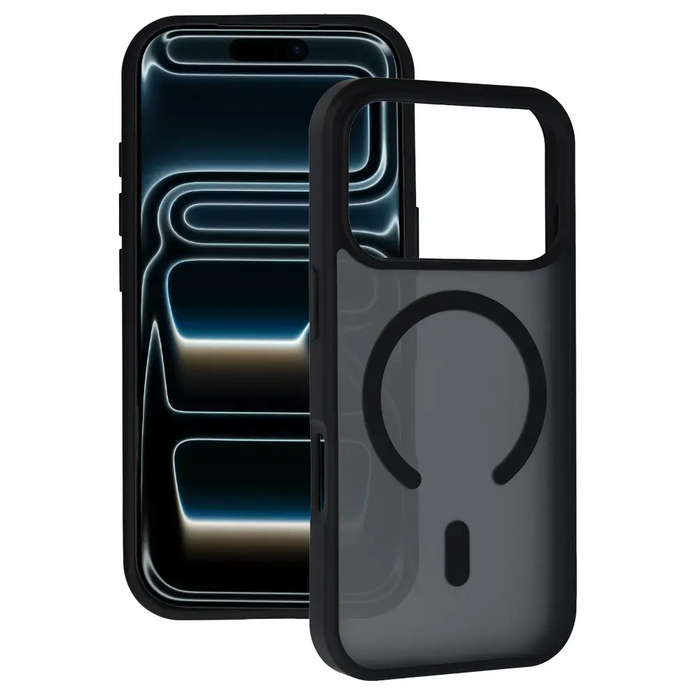 Tel Protect Aura Matte telefono dėklas su MagSafe palaikymu iPhone 17 Pro juodas