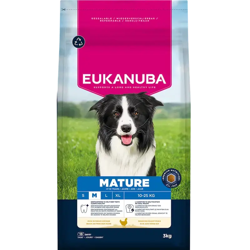 Sausa barība suņiem - Eukanuba Mature Medium Chicken, 3 KG