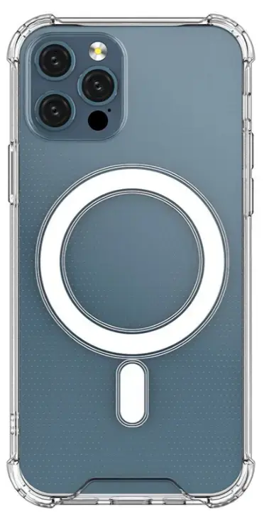 Fusion MagSafe Magnetic izturīgs silikona aizsargapvalks Apple iPhone 12 Pro Max caurspīdīgs