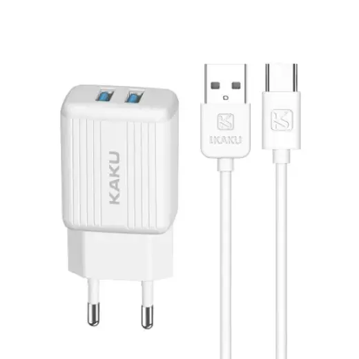 KAKU KSC-373 reisilaadija | 12W | USB-C | USB-C kaabliga komplektis | valge