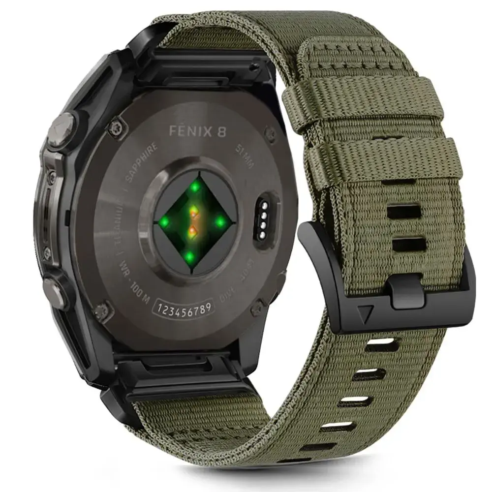 Tech-Protect Nylon Classic viedpulksteņa siksniņa priekš Garmin Fenix 5X/5X Plus/6X/6X Pro/7X/8 (51 mm) | neilons | zaļa
