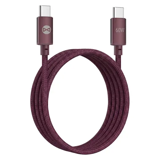 Forever Vibe cable USB-C - USB-C 1,0 m 60W burgundy