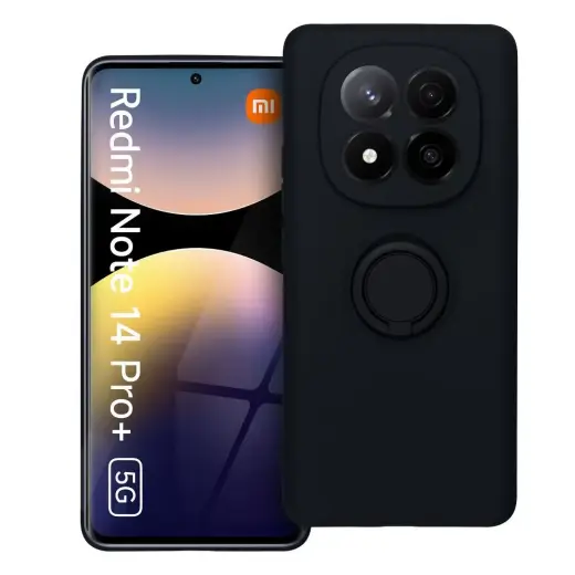SILICONE RING case for XIAOMI Redmi Note 14 Pro Plus 5G black