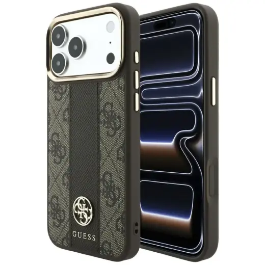 Guess 4G with Stripe Round and Classic Logos maciņš ar MagSafe atbalstu telefonam iPhone 18 Pro Max | iPhone 17 Pro Max