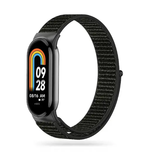 Tech-Protect Nylon viedpulksteņa siksniņa priekš Xiaomi Smart Band 8/8 NFC | neilons | melna