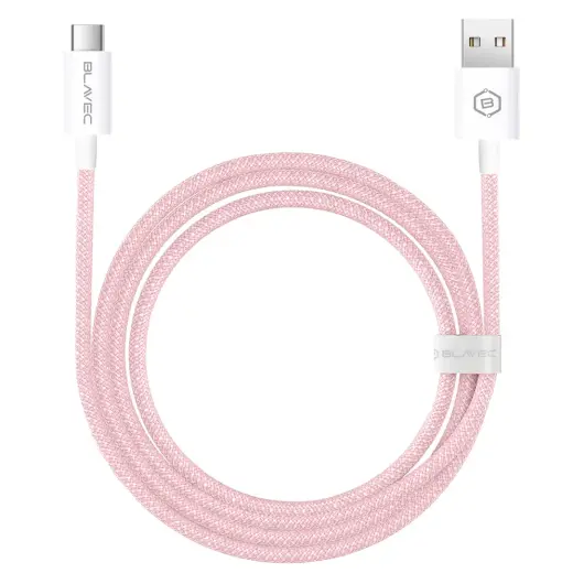 Blavec Candy data transfer and charging cable | USB-A to USB-C | 60W | 2m | pink