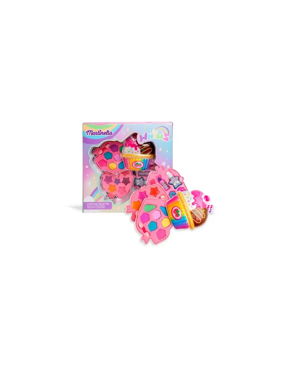 MARTINELIA WHIMS CUPCAKE MAKEUP PALETA 7 SOMBRAS + 7 BRILLO LABIOS