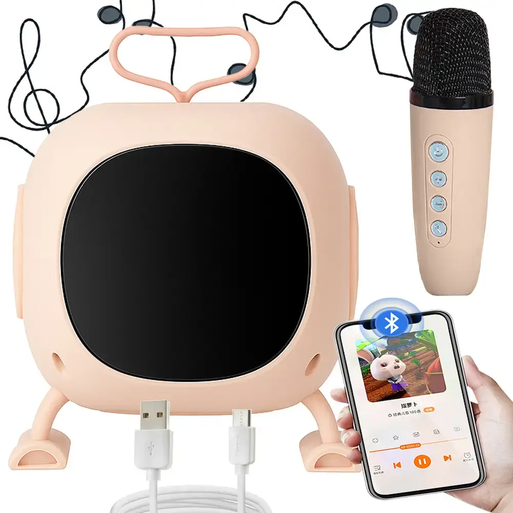 Fusion karaoke speaker with microphone | Bluetooth | RGB pink
