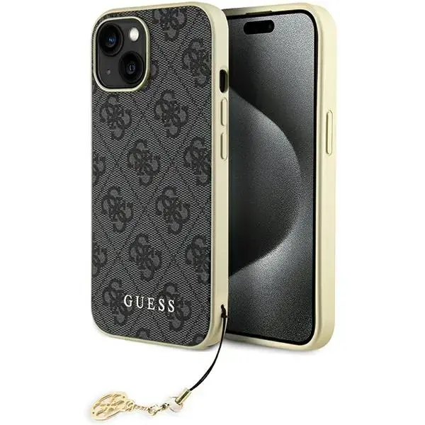 Guess GUHCP15SGF4GGR 4G Charms Collection чехол для телефона iPhone 15 серый
