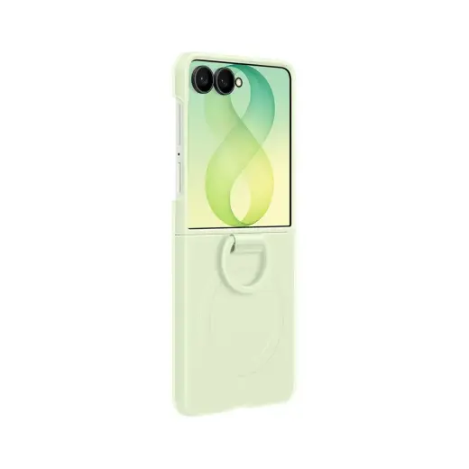 Samsung Silicone Ring Magnet чехол с подставкой и поддержкой MagSafe для телефона Samsung Galaxy Z Flip 8 (F776) зелёный
