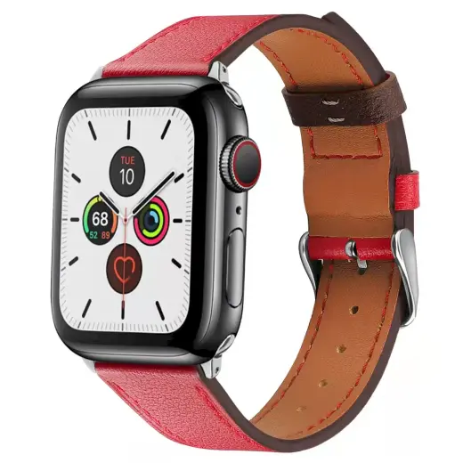 Fusion Accessories viedpulksteņa siksniņa priekš Apple Watch (38/40 mm) | āda | sarkana
