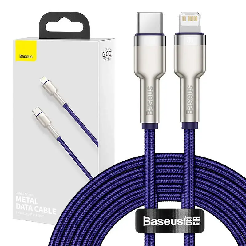 Baseus CATLJK-B05 datu pārraides un uzlādes vads | USB-C uz Lightning | 20W | 2m | violets