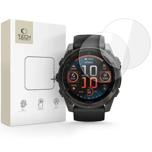 SZKŁO HARTOWANE TECH-PROTECT GLASS FIT+ 2-PACK GARMIN FENIX 8 (51 MM) CLEAR