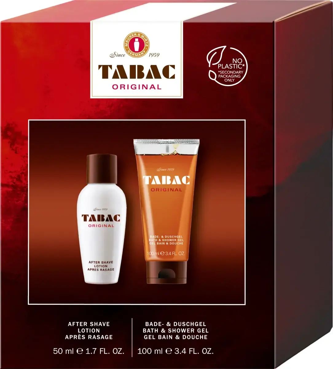 Set Tabac: Original, Cleansing, Shower Gel, All Over Body, All Skin Types, 100 ml + Original, Refreshing, After-Shave Lotion, 50 ml