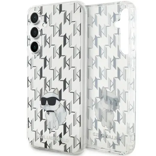 Karl Lagerfeld Monogram Choupette telefoni ümbris Samsung Galaxy S23 FE (S711) läbipaistev