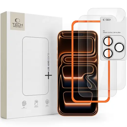 Tech-Protect Easy Set+ grūdintas apsauginis stiklas telefonui iPhone 18 Pro Max (3 vnt.)