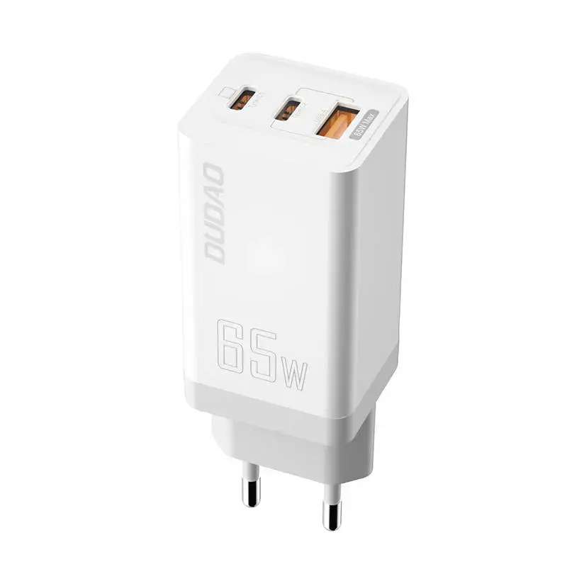 Dudao A7xsEU reisilaadija | 65W | GaN | USB-C, USB-A | valge