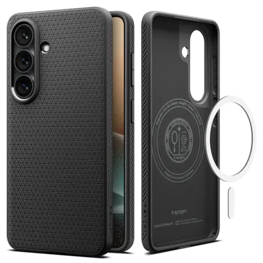 Spigen Liquid Air Mag telefono dėklas su MagSafe palaikymu Samsung Galaxy S26 (S942) juodas