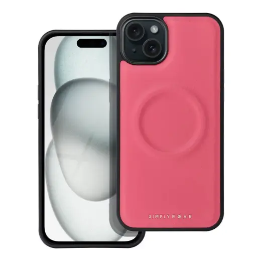 Roar Mag Morning telefono dėklas su MagSafe palaikymu iPhone 15 Pro rožinis