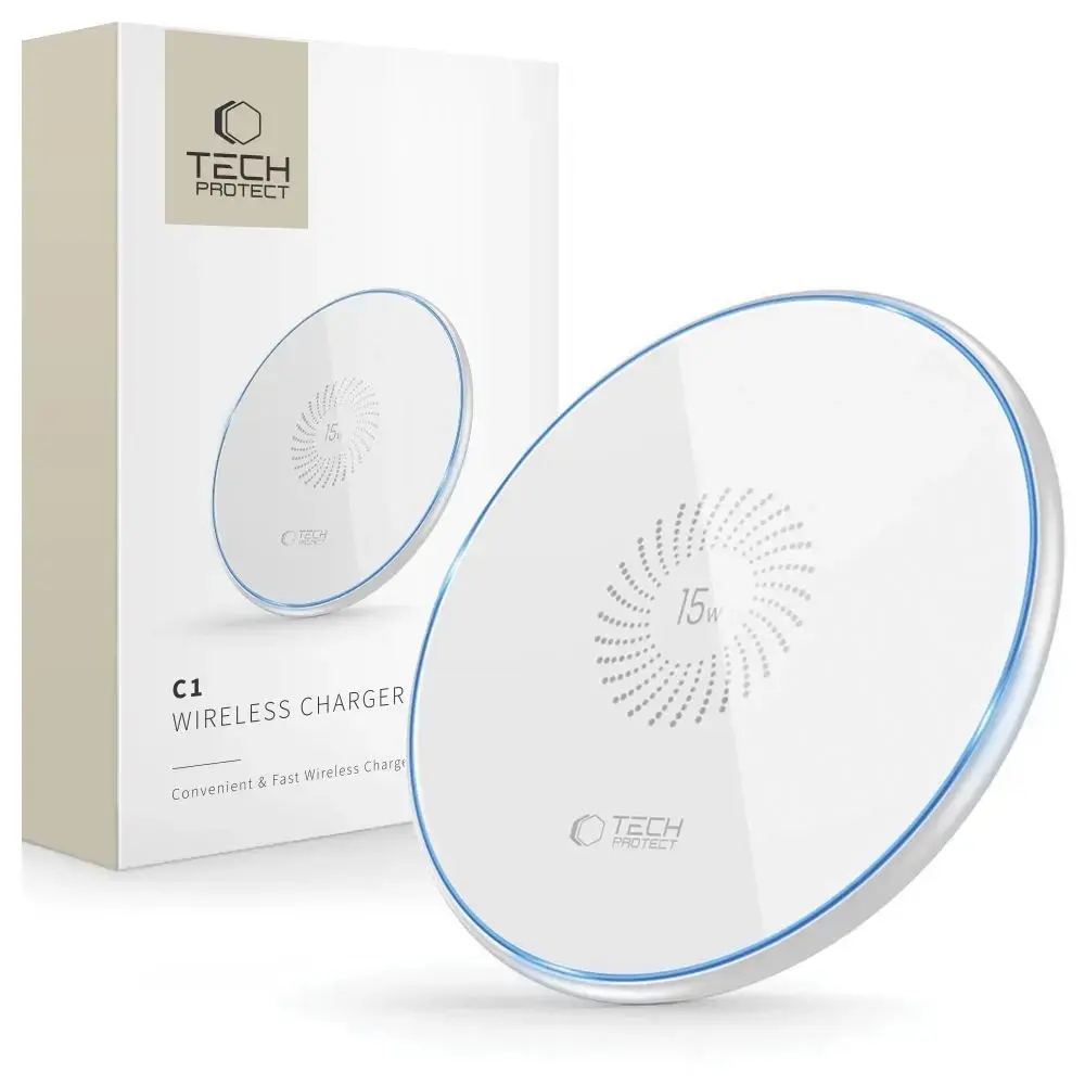 Tech-Protect QI15W-C1 bezvadu lādētājs | Qi | 15W | balts