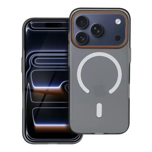 Case for iPhone 17 Pro / 18 Pro Go Orange compatible with MagSafe black