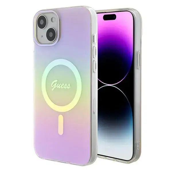 Guess GUHMP15SHITSP phone case with MagSafe support for iPhone 15 pink