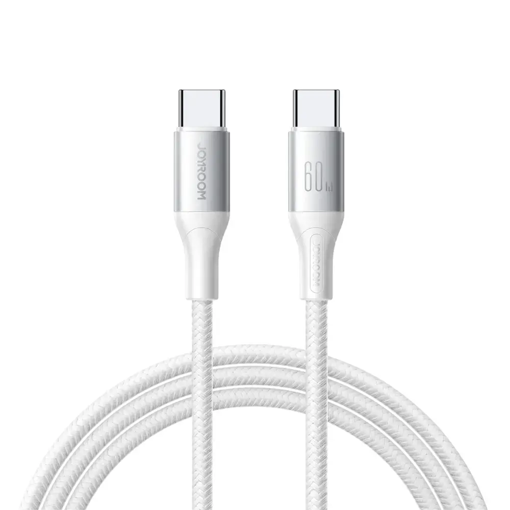 Joyroom S-A28 Flash Series datu pārraides un uzlādes vads | USB-C uz USB-C | 60W | 1m | balts