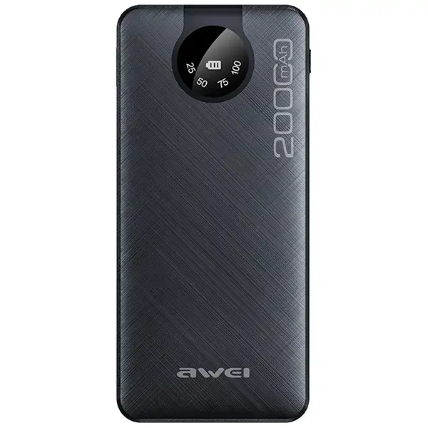 AWEI P134K external battery (powerbank) | 20000 mAh | USB-C, Lightning, Micro USB | black
