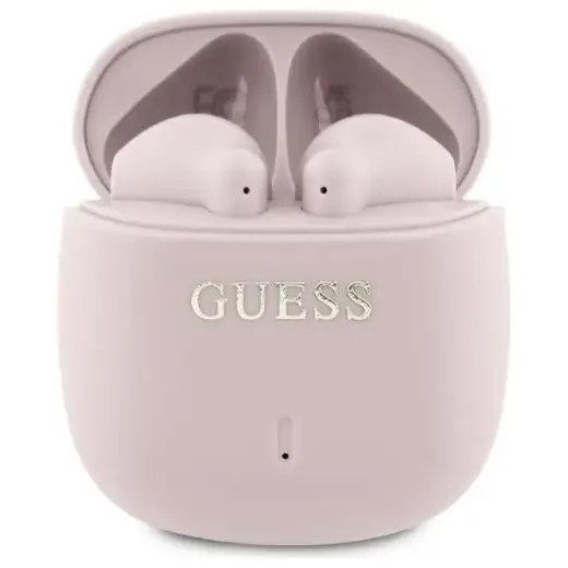 Guess słuchawki Bluetooth GUTWSJ14ESGP    TWS + stacja dokująca różowy|pink Printed Classic Logo