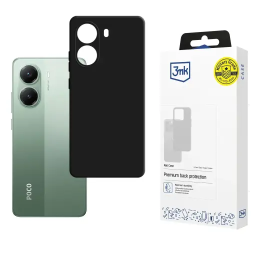 3MK Matt telefono dėklas Poco X7 Pro 5G juodas