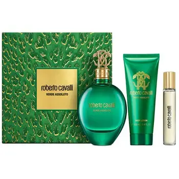 Cavalli Roberto Signature Verde Assoluto Dárková sada EDP 75 ml, tělové mléko 100 ml a miniaturka EDP 15 ml
