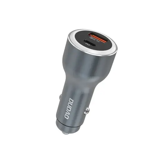 Dudao R4Ultra auto lādētājs | 120W | PD, QC | USB-A, USB-C | pelēks