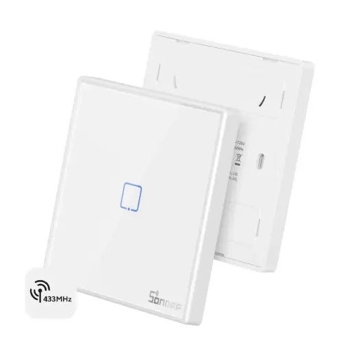 Wireless touch wall switch, RF controlled Sonoff T2EU1C-RF
