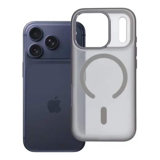 Case for iPhone 17 Pro / 18 Pro Flexline Mag Cover compatible with MagSafe gray