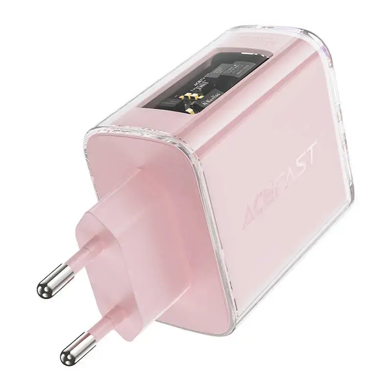Acefast A45 travel charger | 65W | PD | USB-C, USB-A | pink
