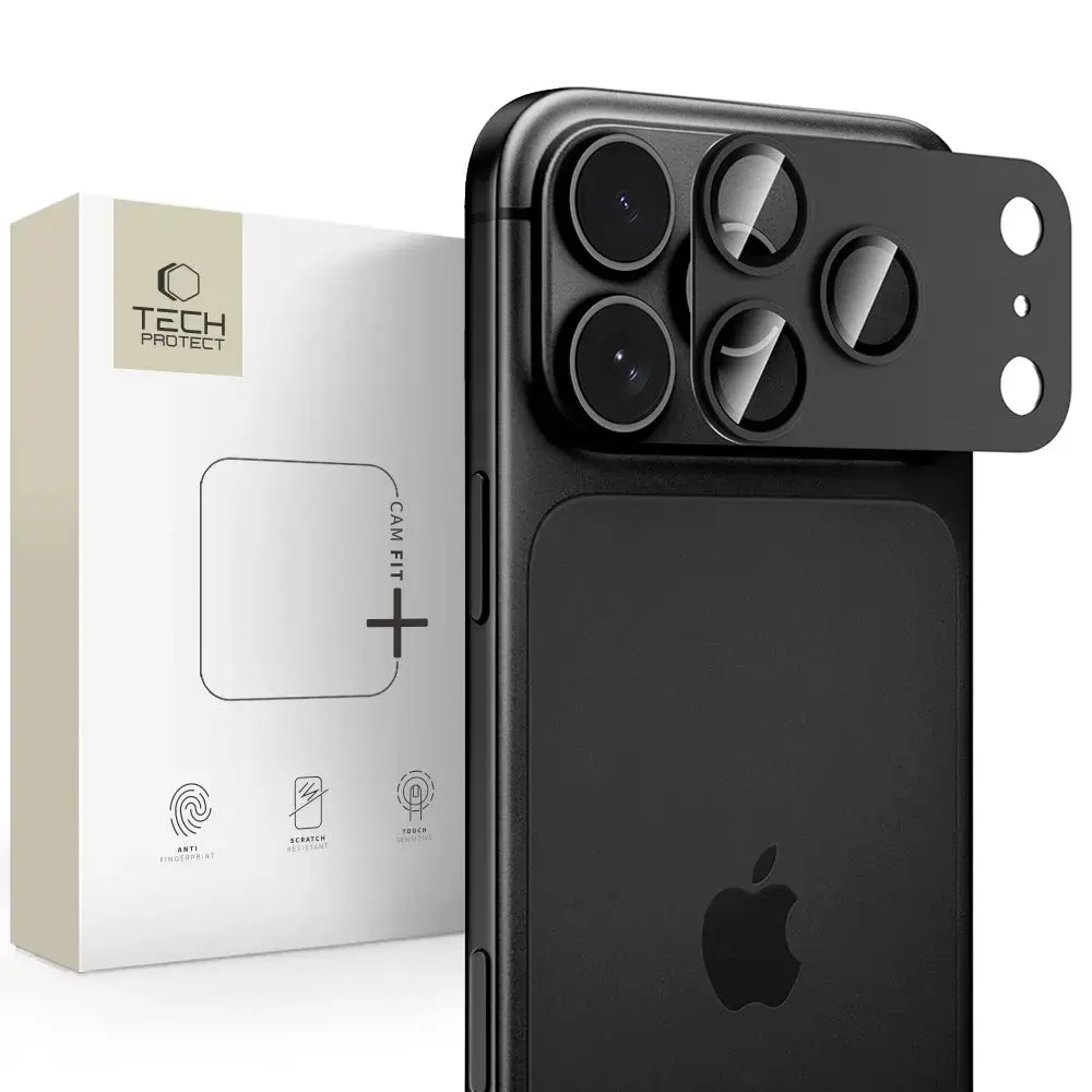 Tech-Protect CamFull Fit+ kameras aizsargstikls telefonam iPhone 18 Pro Max melns