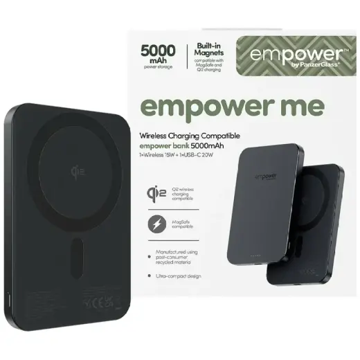 PanzerGlass Empower ārējais akumulators (powerbank) | 5000 mAh | melns