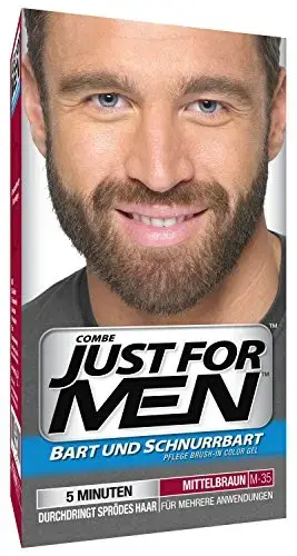 Just for Men Moustache & Beard Brush - in Colour - Medium Brown in Clear