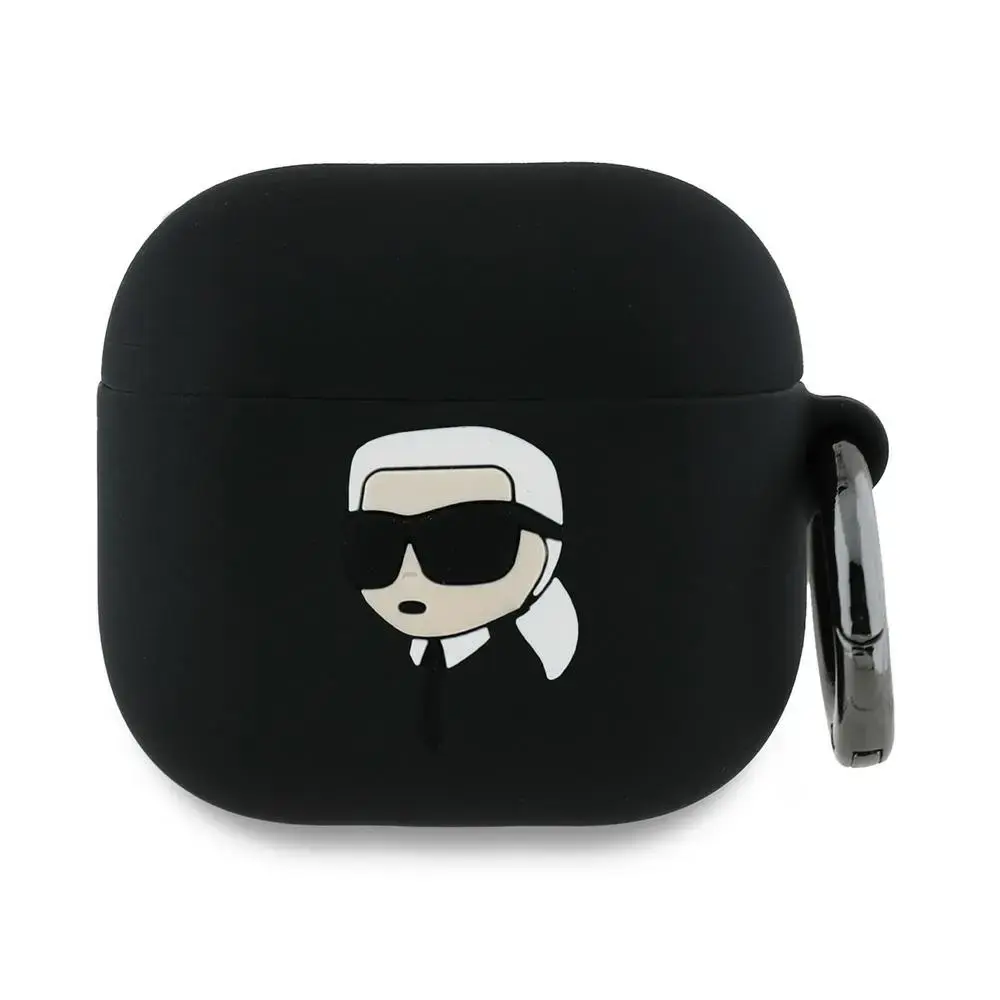 Karl Lagerfeld KLA4RUNIKK AirPods 4       cover czarny|black Silicone Karl Head 3D
