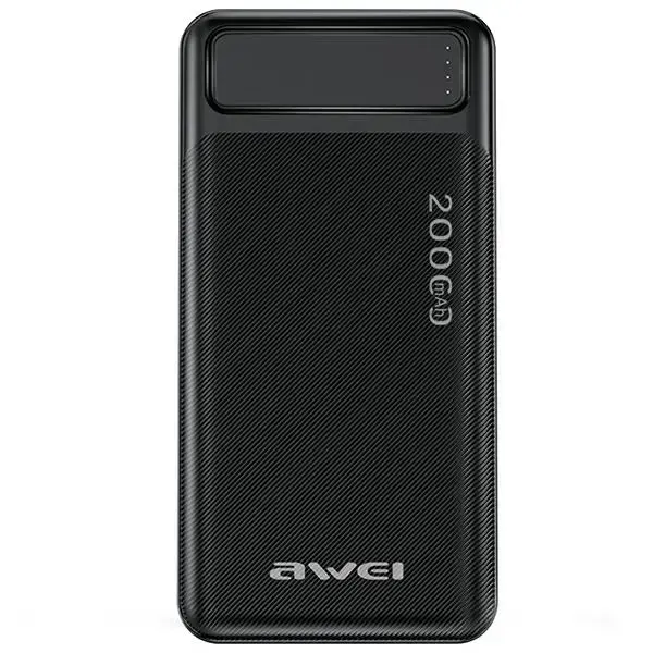 AWEI P6K external battery (powerbank) | 20000 mAh | USB-A, Micro USB | black