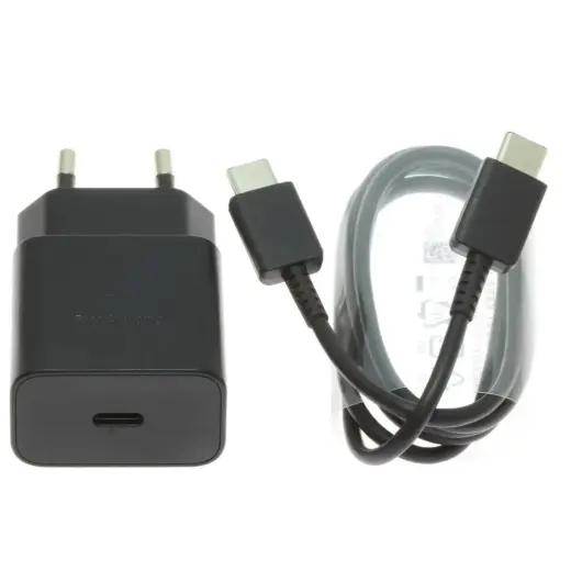 Samsung EP-T1510EBE tīkla lādētājs | 15W | USB-C | ar USB-C uz USB-C vadu komplektā | melns (OEM)