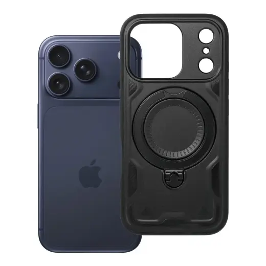 Frost Armor maciņš ar statīvu telefonam iPhone 18 Pro | iPhone 17 Pro melns